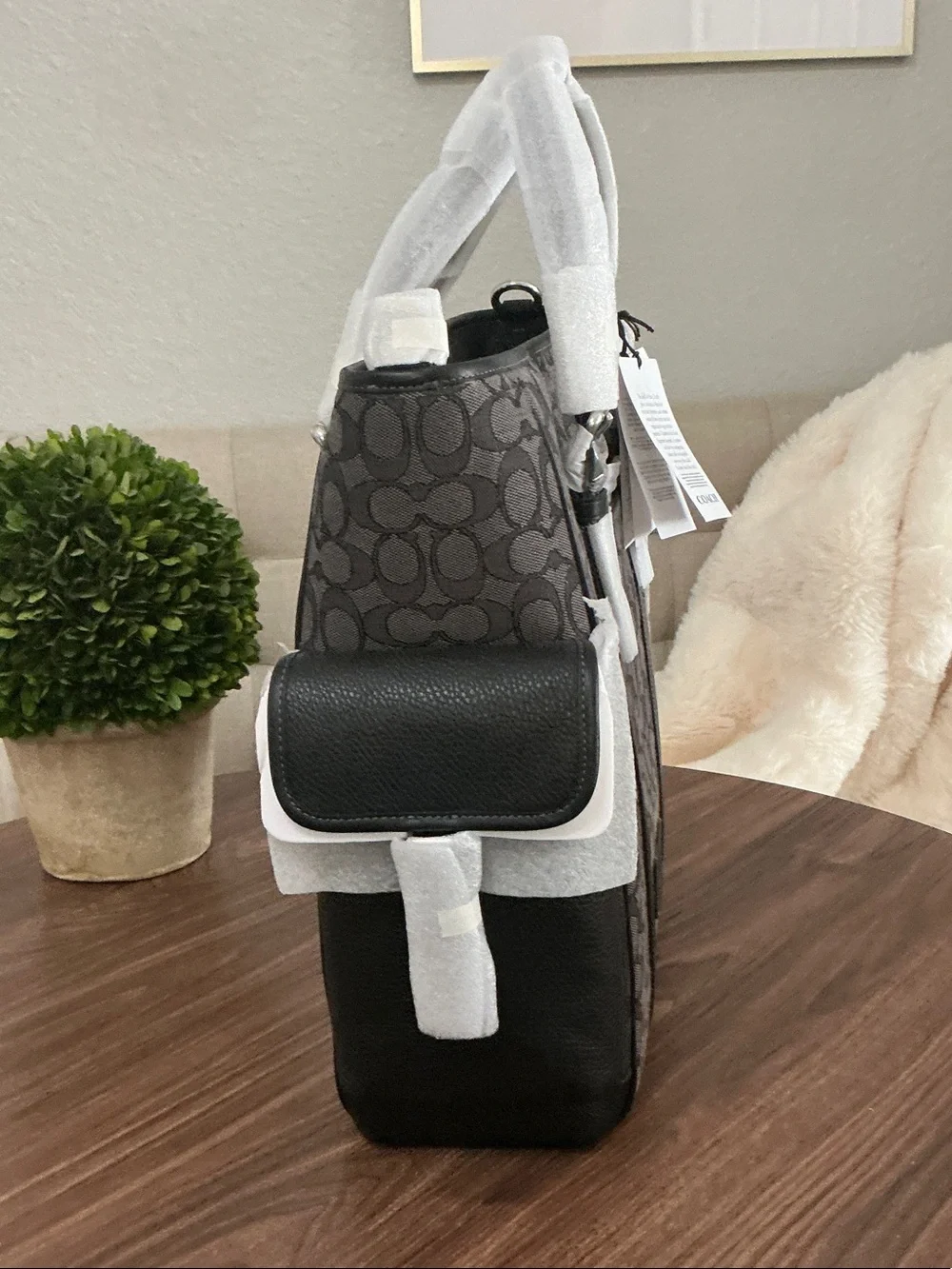 Coach Men’s Messenger Tote in Charcoal and Black